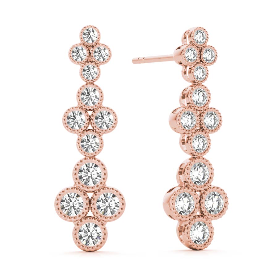 Diamonds Clover Dangling Earrings - Elgrissy Diamonds