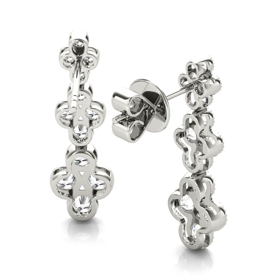 Diamonds Clover Dangling Earrings - Elgrissy Diamonds