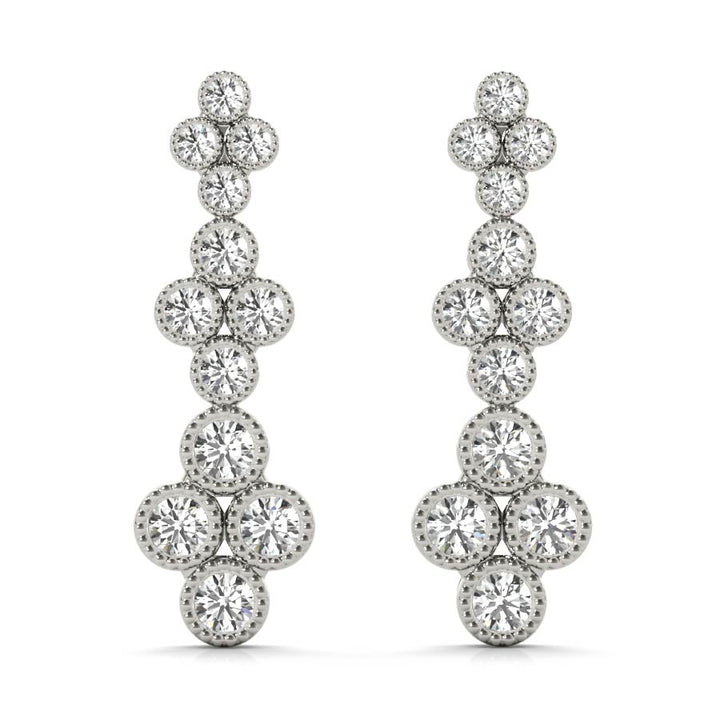 Diamonds Clover Dangling Earrings - Elgrissy Diamonds