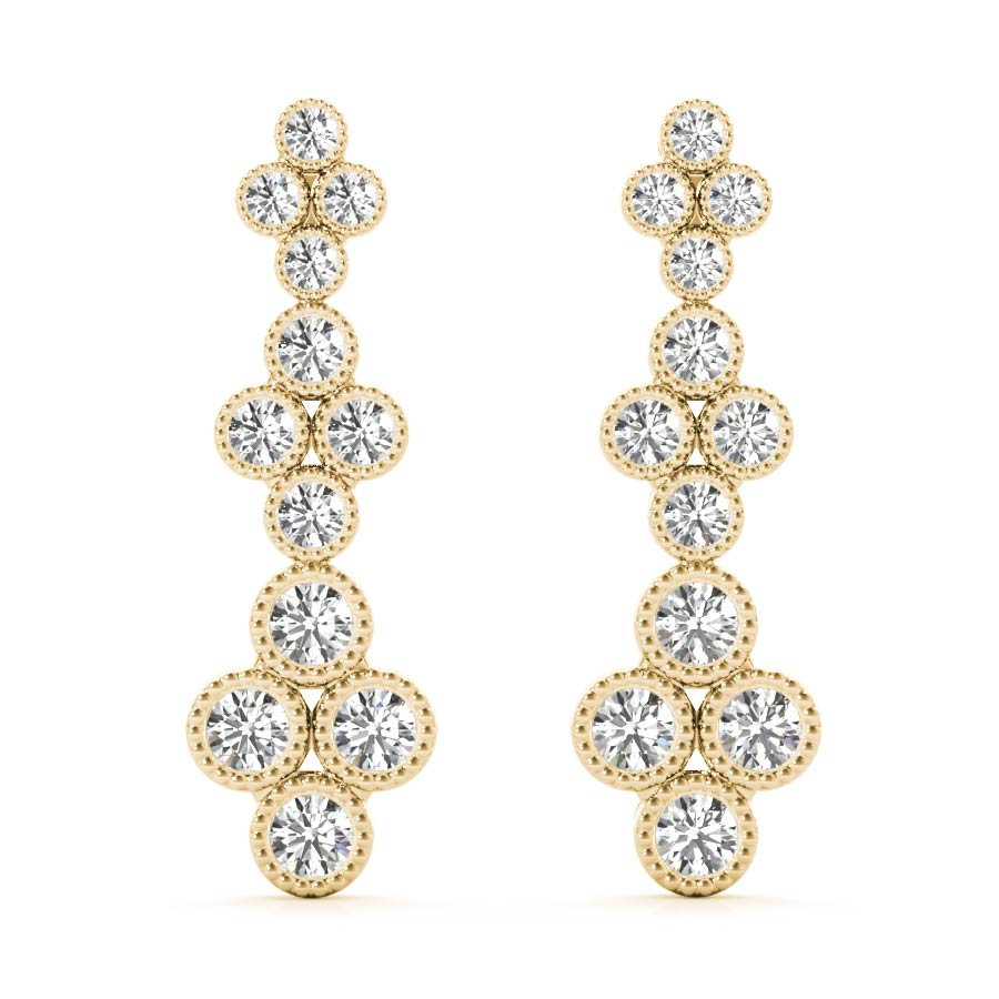 Diamonds Clover Dangling Earrings - Elgrissy Diamonds
