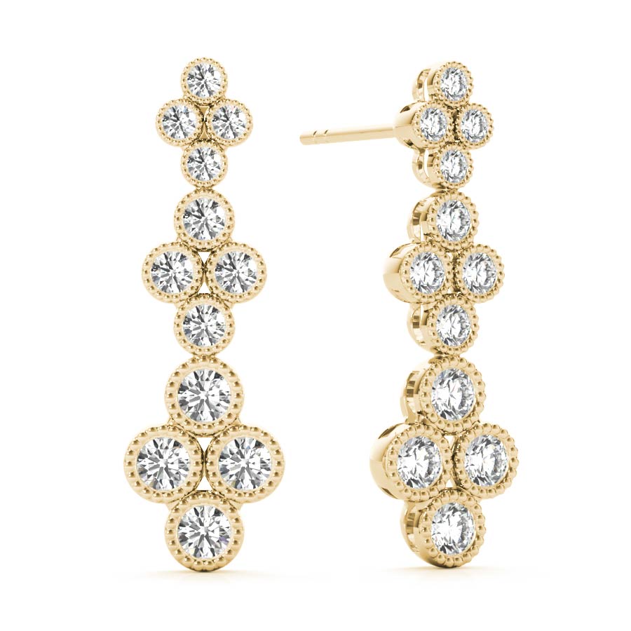 Diamonds Clover Dangling Earrings - Elgrissy Diamonds