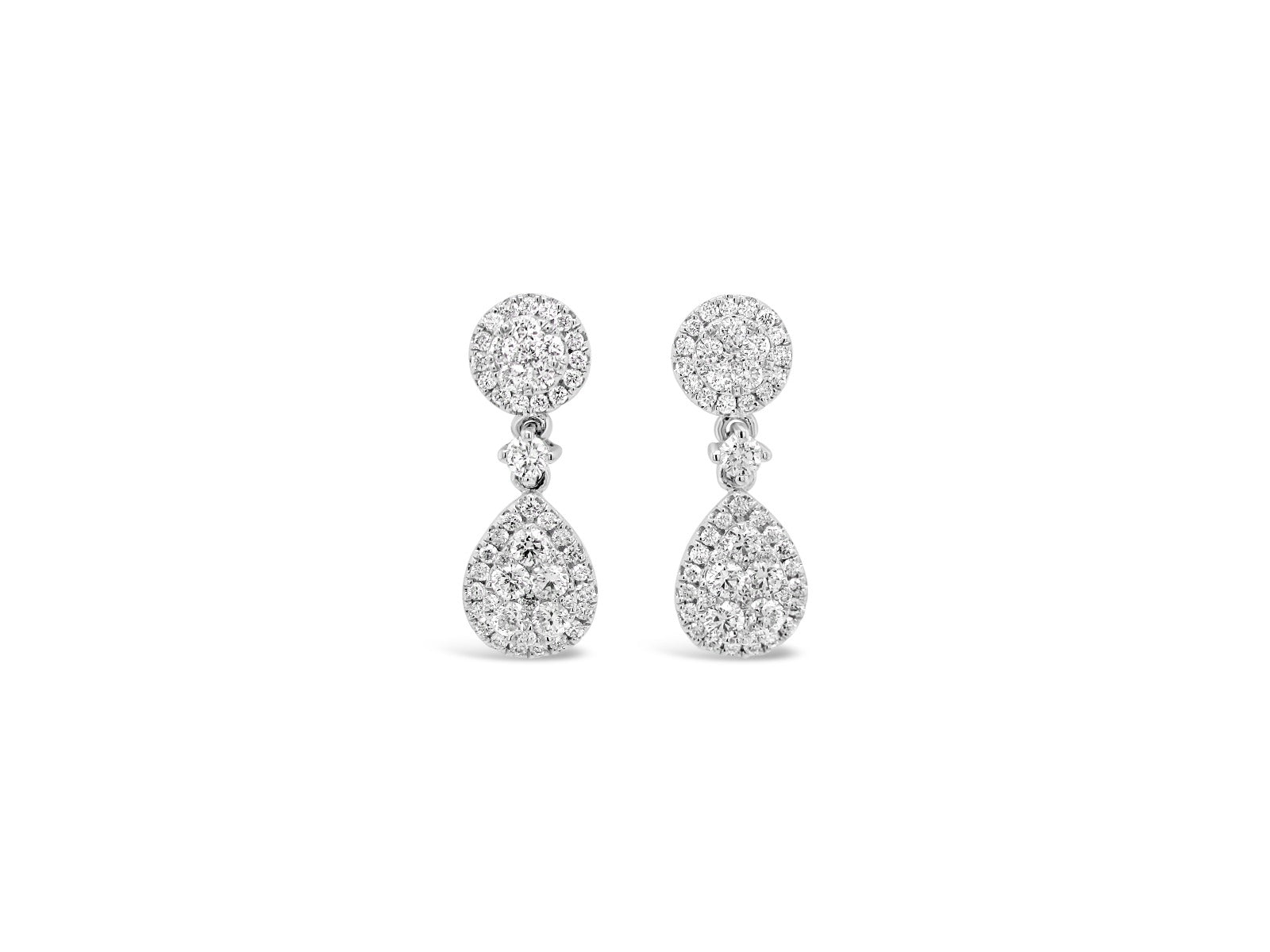 Pear Shape Halo Earrings - Elgrissy Diamonds