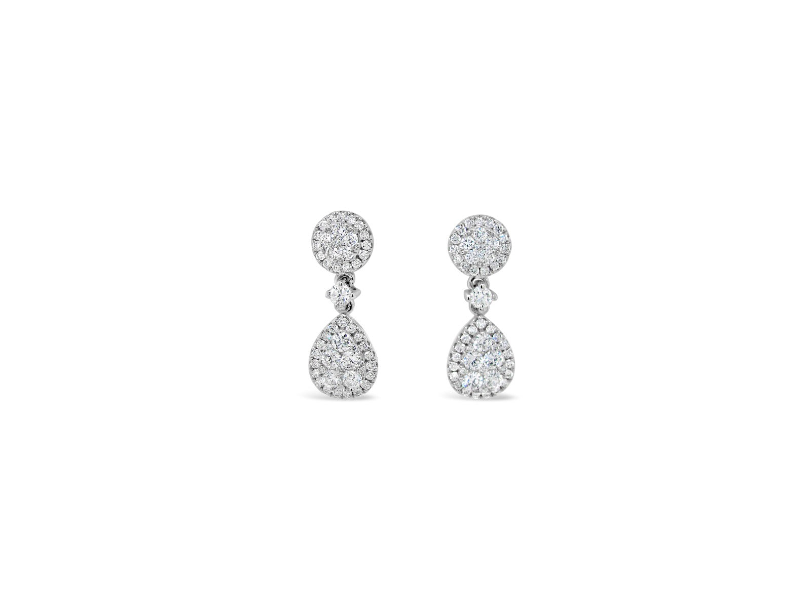 Pear Shape Halo Earrings - Elgrissy Diamonds
