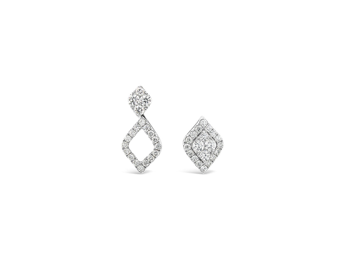 Halo Marquise Illusion Interchange Dangling Earrings - Elgrissy Diamonds