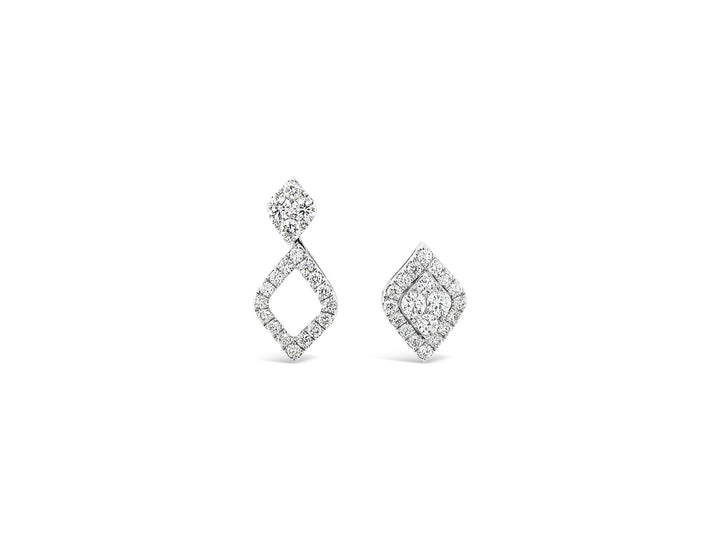 Halo Marquise Illusion Interchange Dangling Earrings - Elgrissy Diamonds