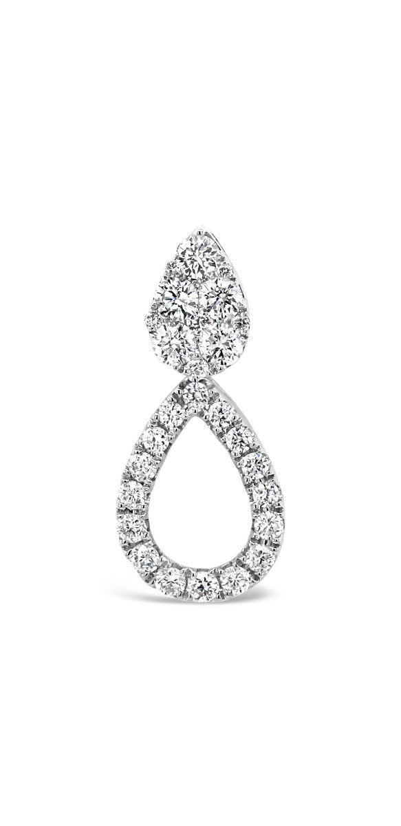 Halo Pear Shape Interchange Illusion Dangling Earrings - Elgrissy Diamonds