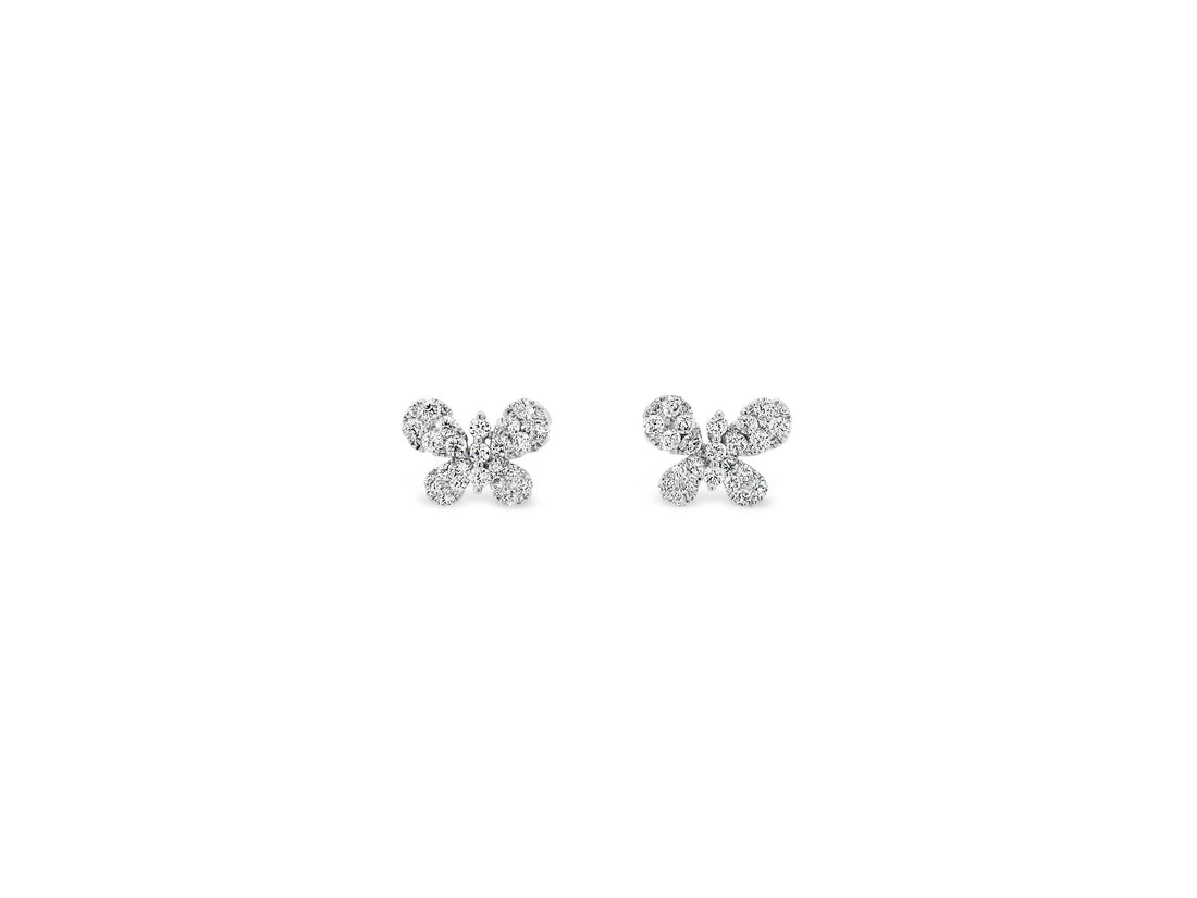 Diamond Butterfly Stud Earrings - Elgrissy Diamonds