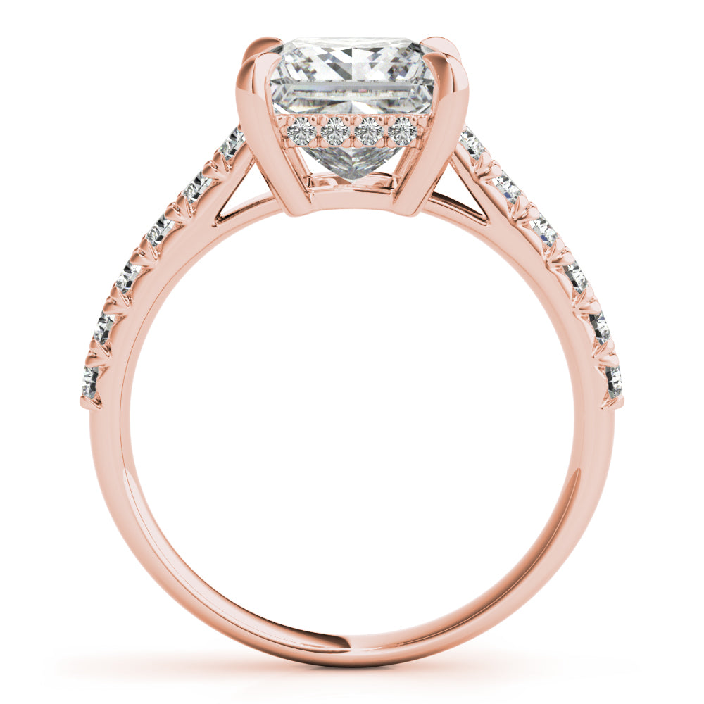 Princess Hidden Halo  Diamond Engagement Ring - Elgrissy Diamonds