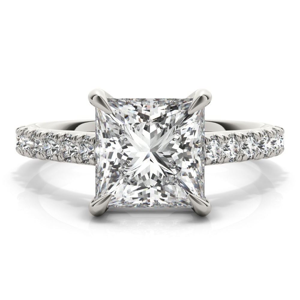 Princess Hidden Halo  Diamond Engagement Ring - Elgrissy Diamonds