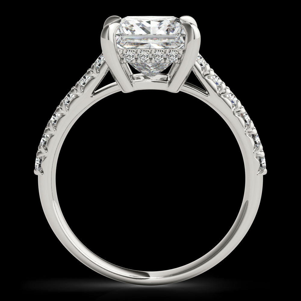 Princess Hidden Halo  Diamond Engagement Ring - Elgrissy Diamonds