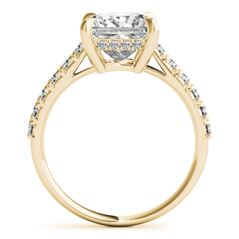 Princess Hidden Halo  Diamond Engagement Ring - Elgrissy Diamonds