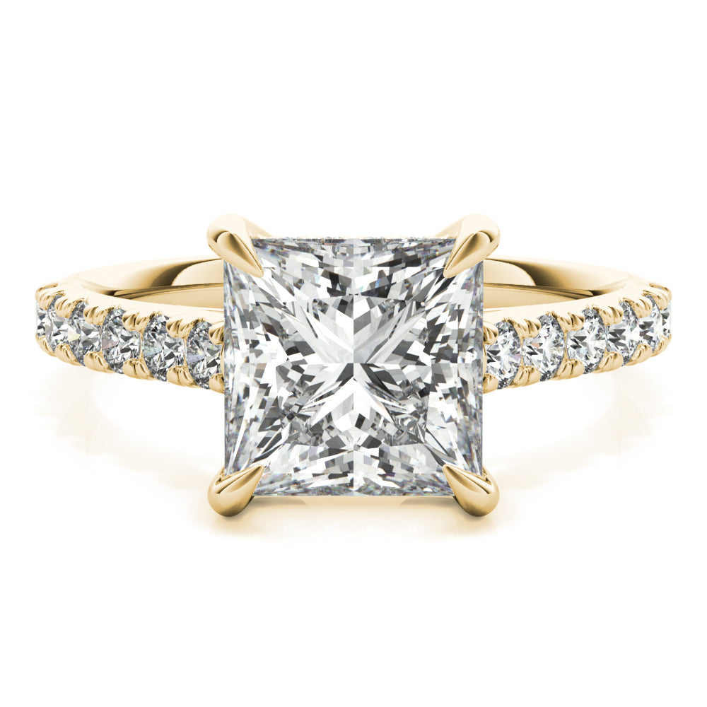 Princess Hidden Halo  Diamond Engagement Ring - Elgrissy Diamonds