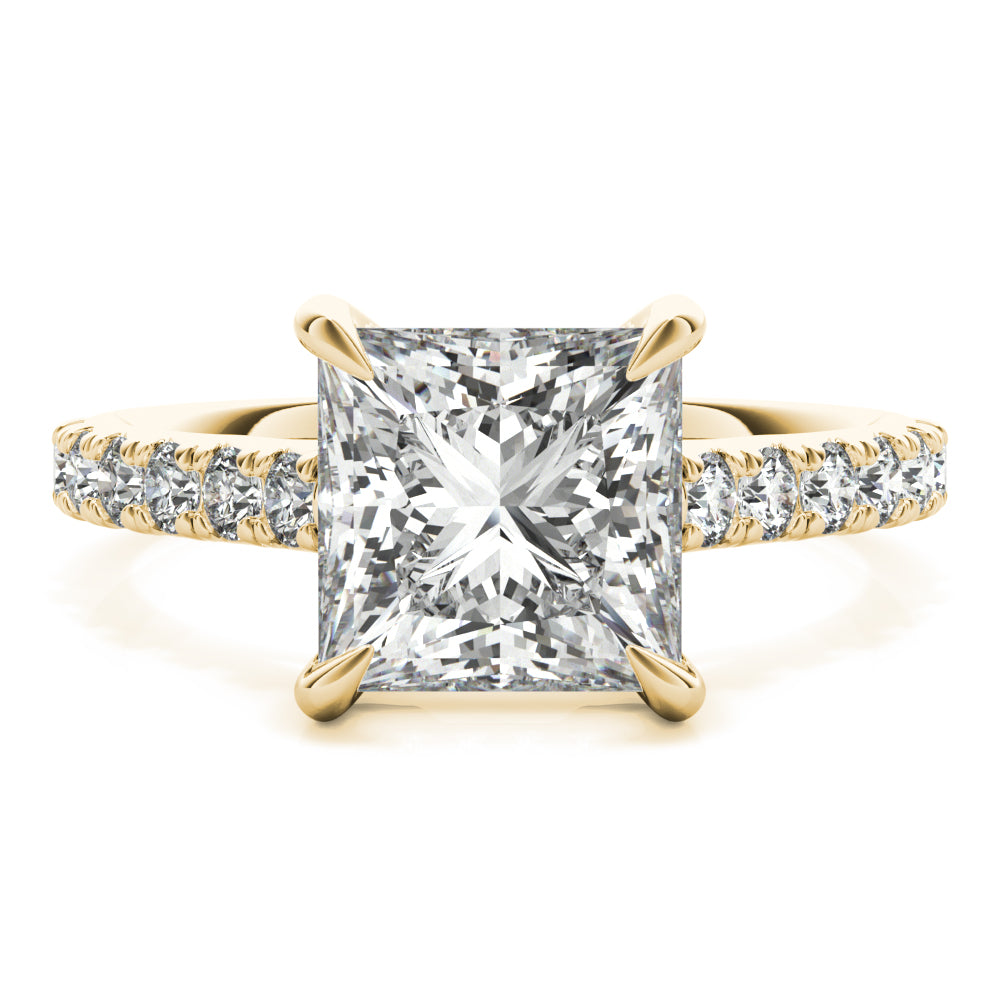 Princess Hidden Halo  Diamond Engagement Ring - Elgrissy Diamonds