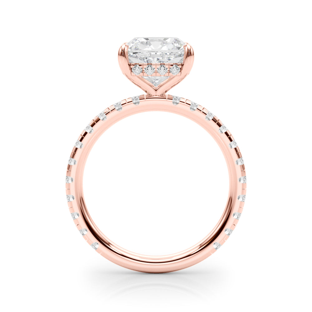 Cushion Hidden Halo Engagement Ring - Elgrissy Diamonds