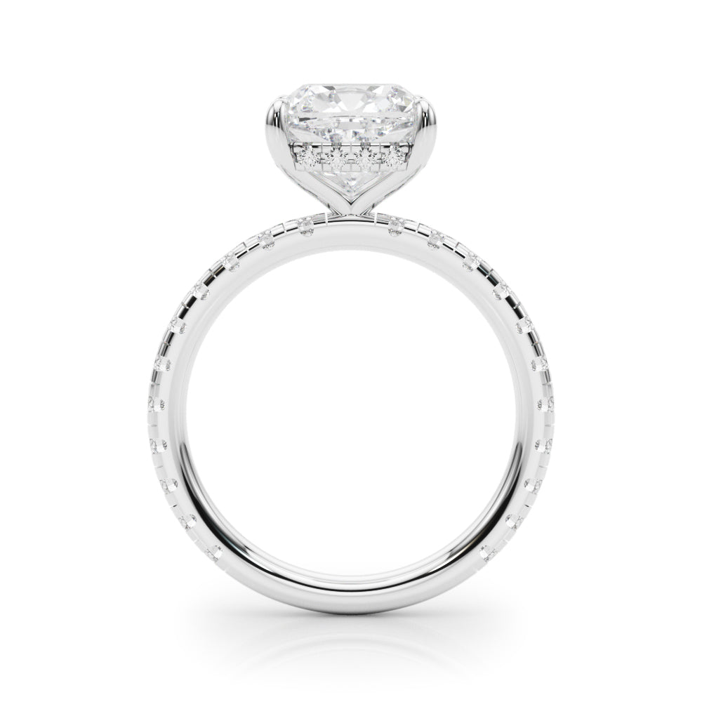Cushion Hidden Halo Engagement Ring - Elgrissy Diamonds