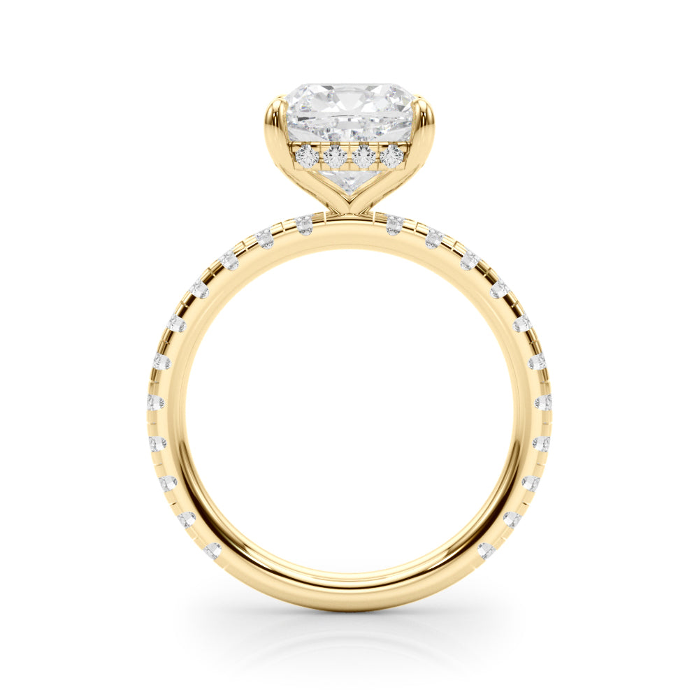 Cushion Hidden Halo Engagement Ring - Elgrissy Diamonds