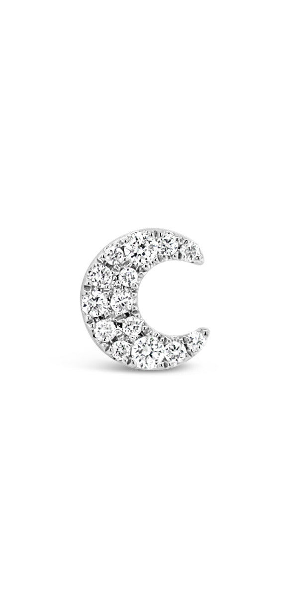 Crescent Moon Diamond Stud Earrings - Elgrissy Diamonds