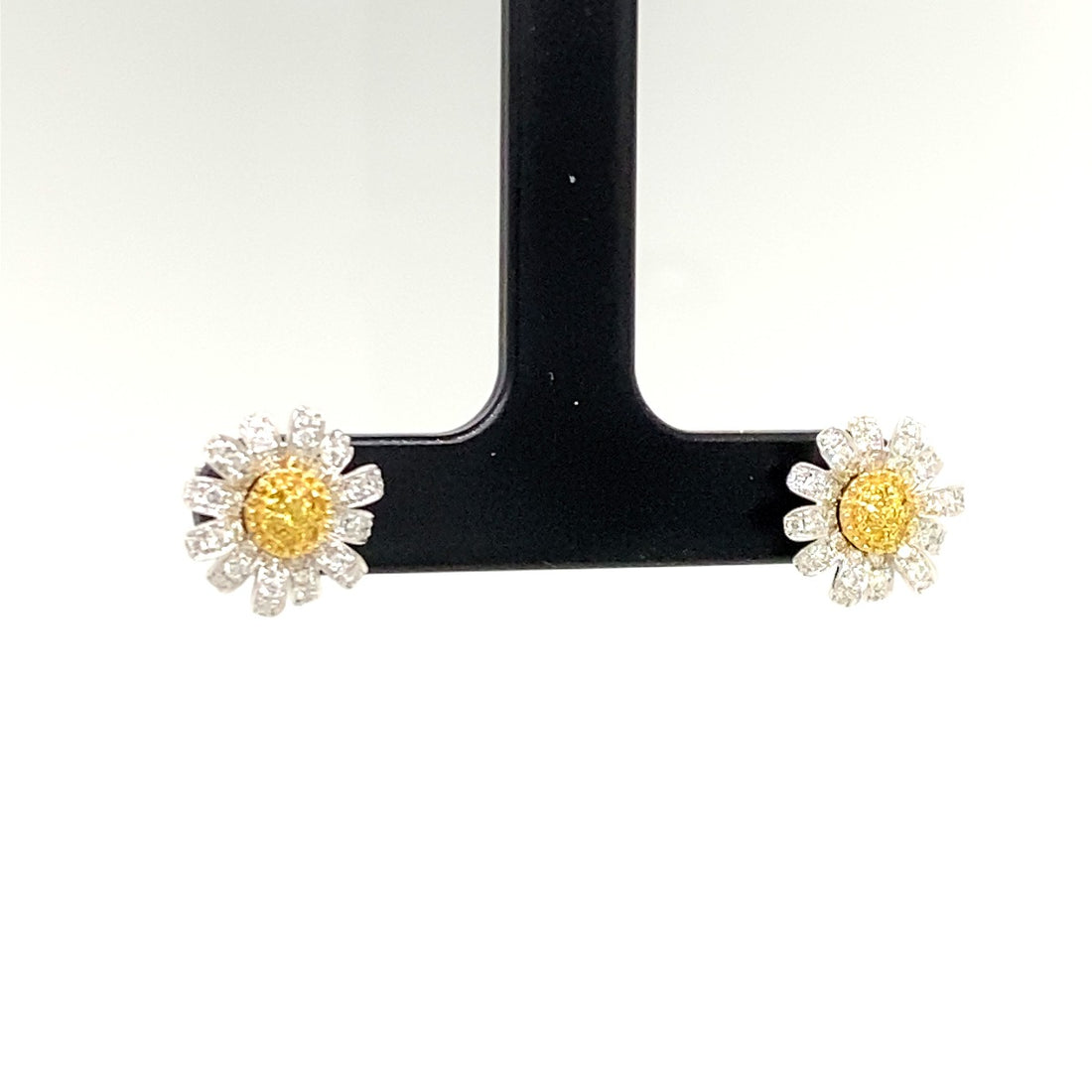 Yellow Diamond Daisy Studs - Elgrissy Diamonds