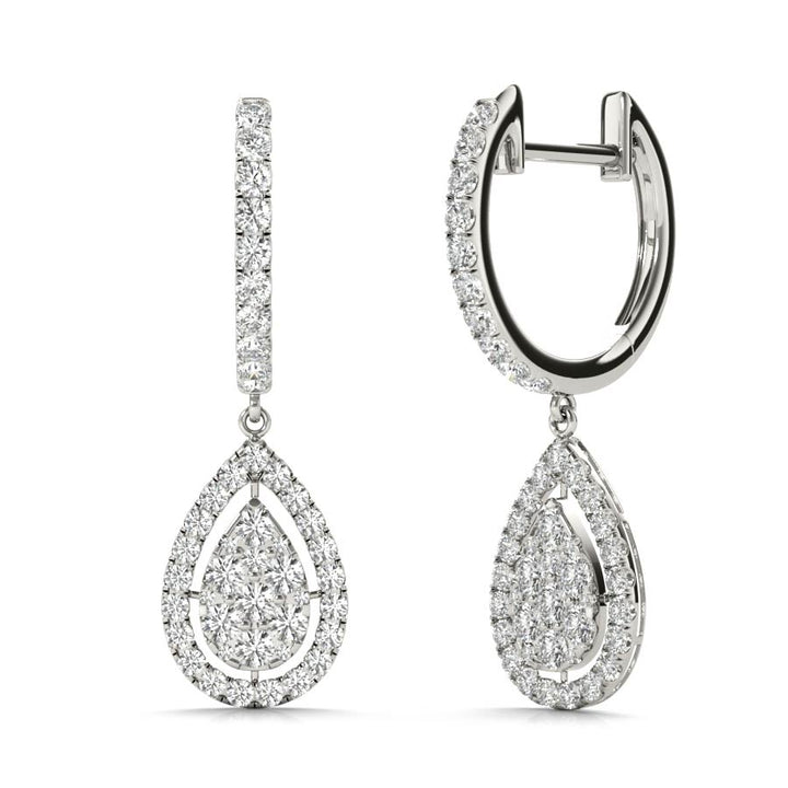 Float Pear Pavé Diamonds Earrings - Elgrissy Diamonds