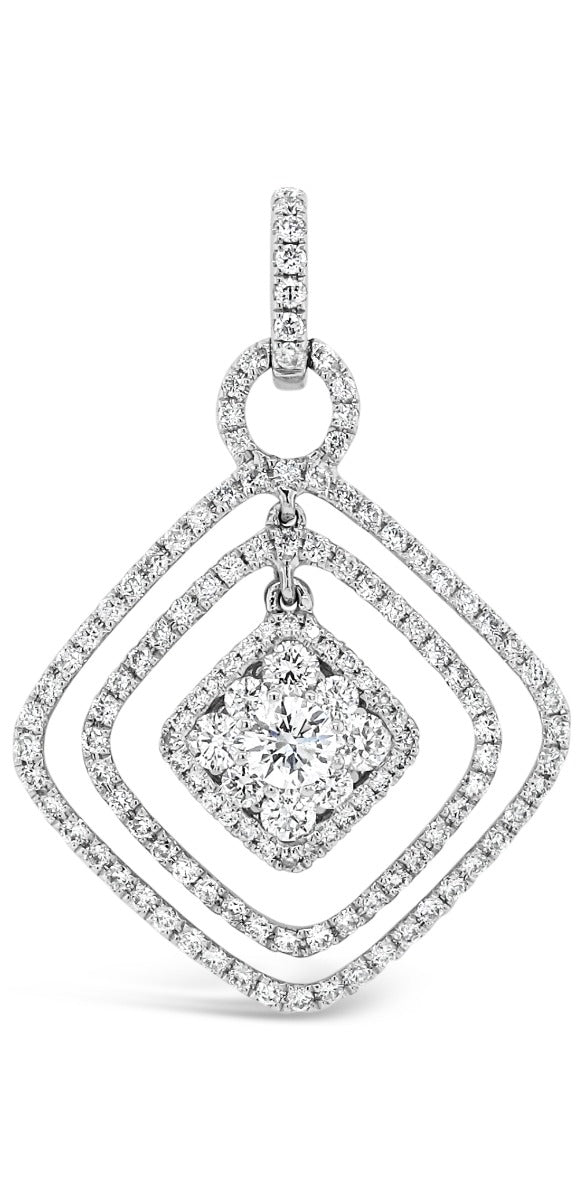 Cushion Halo Cluster Pendant Necklace - Elgrissy Diamonds