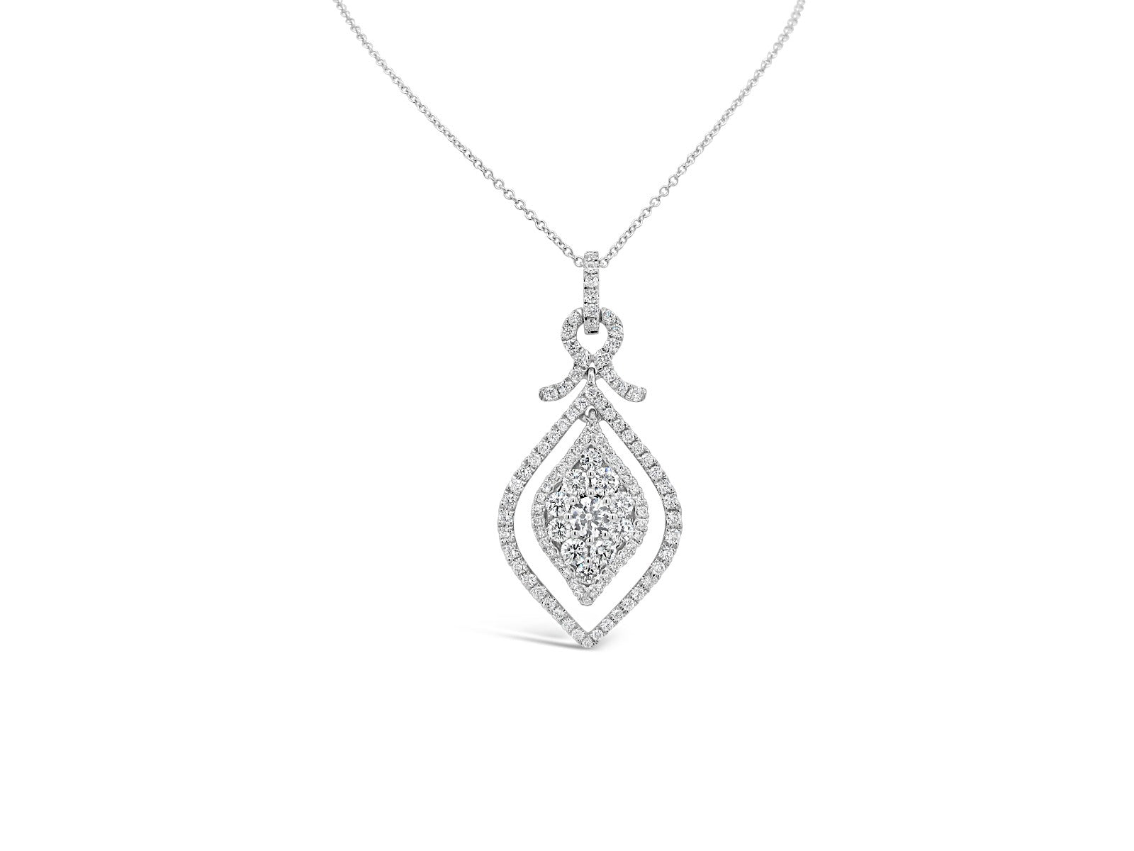 Double Halo Float Marquise Pendant - Elgrissy Diamonds