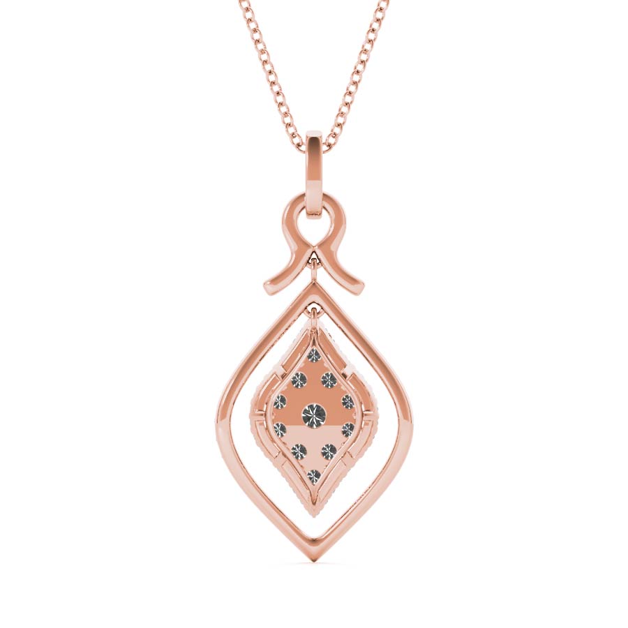 Marquise Illusion Float Halo Pendant Necklace - Elgrissy Diamonds