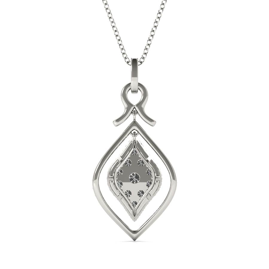 Marquise Illusion Float Halo Pendant Necklace - Elgrissy Diamonds