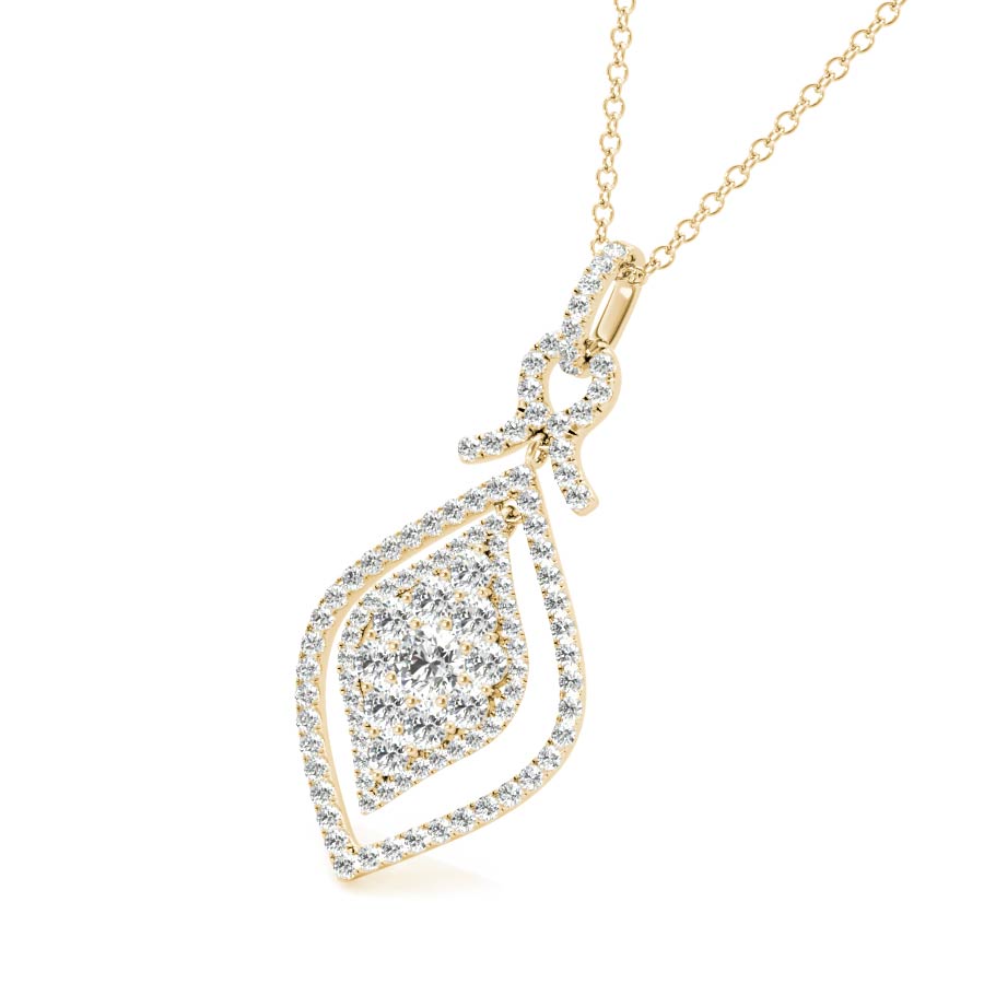 Marquise Illusion Float Halo Pendant Necklace - Elgrissy Diamonds