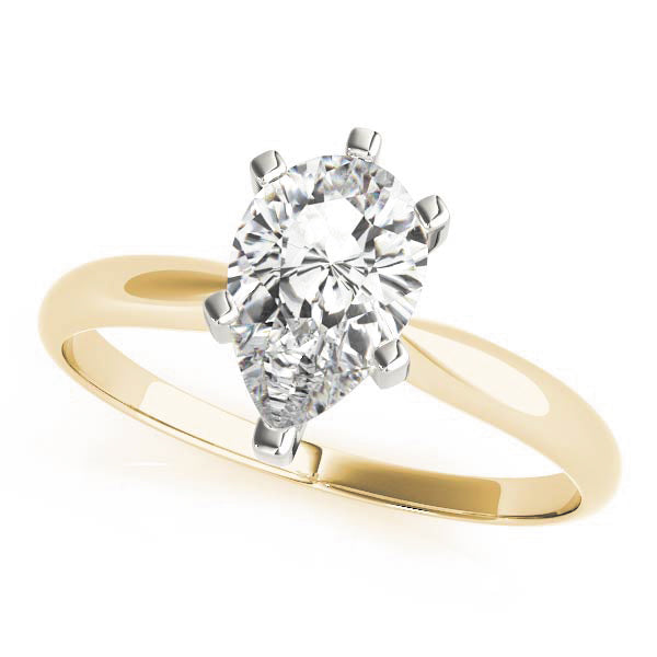 Six Prongs Kinfe Edge Pear Shape Engagement Ring - Elgrissy Diamonds