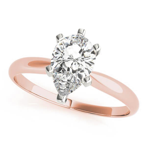 Six Prongs Kinfe Edge Pear Shape Engagement Ring - Elgrissy Diamonds