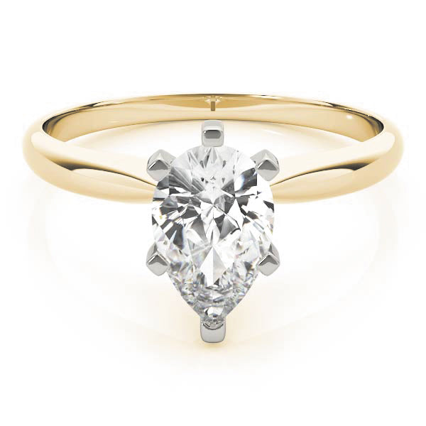 Six Prongs Kinfe Edge Pear Shape Engagement Ring - Elgrissy Diamonds