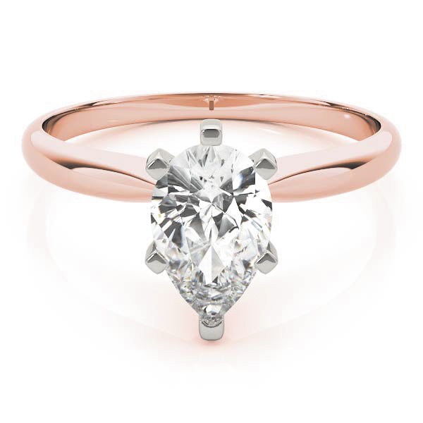 Six Prongs Kinfe Edge Pear Shape Engagement Ring - Elgrissy Diamonds