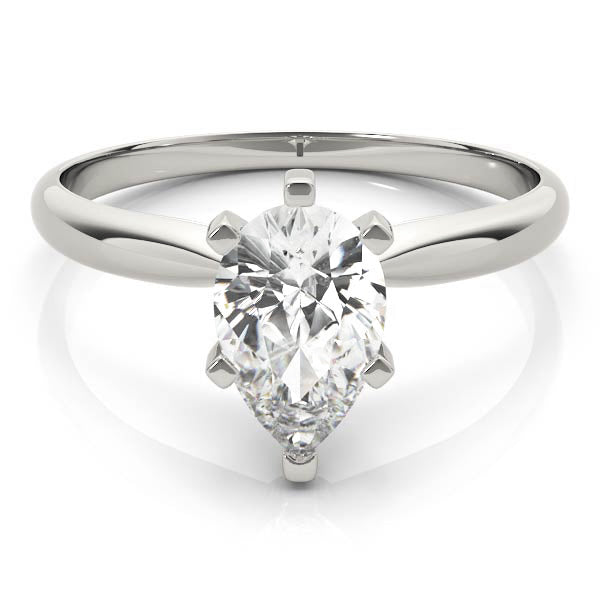 Six Prongs Kinfe Edge Pear Shape Engagement Ring - Elgrissy Diamonds