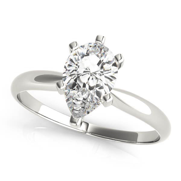 Six Prongs Kinfe Edge Pear Shape Engagement Ring - Elgrissy Diamonds
