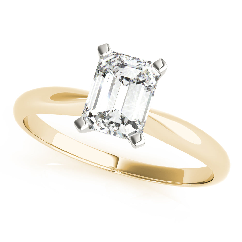 Knife Edge Solitaire Emerald Cut Engagement Ring - Elgrissy Diamonds