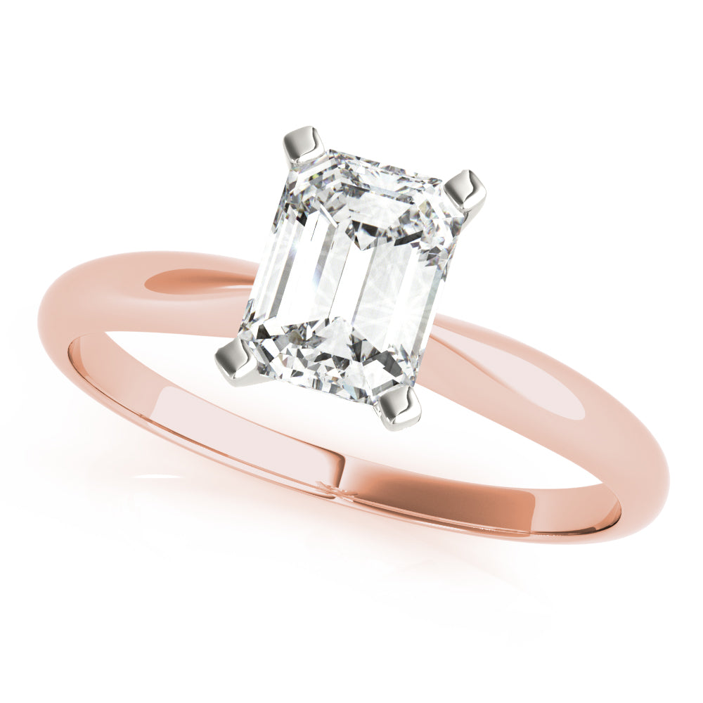 Knife Edge Solitaire Emerald Cut Engagement Ring - Elgrissy Diamonds
