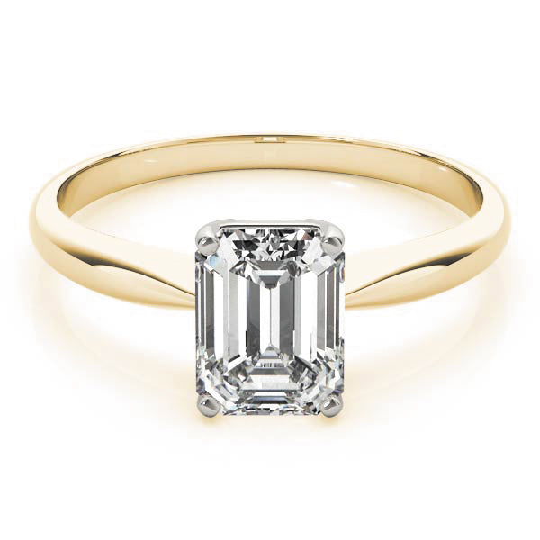 Knife Edge Solitaire Emerald Cut Engagement Ring - Elgrissy Diamonds