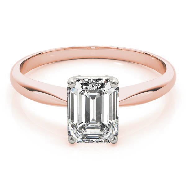 Knife Edge Solitaire Emerald Cut Engagement Ring - Elgrissy Diamonds