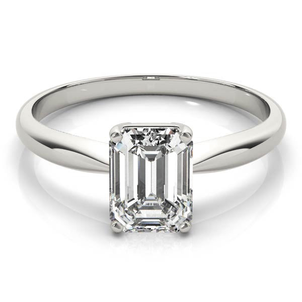 Knife Edge Solitaire Emerald Cut Engagement Ring - Elgrissy Diamonds