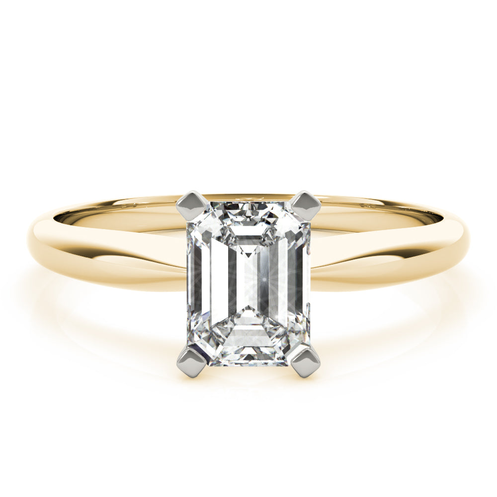 Knife Edge Solitaire Emerald Cut Engagement Ring - Elgrissy Diamonds