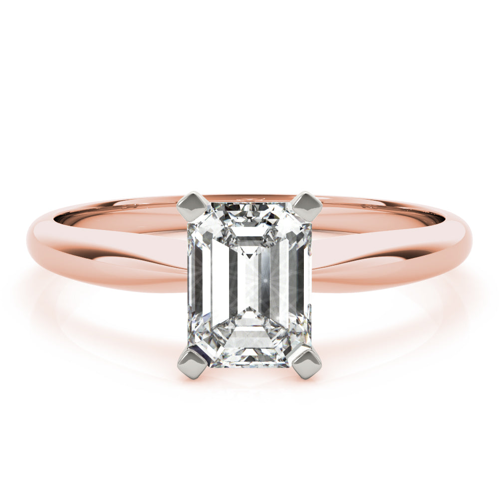 Knife Edge Solitaire Emerald Cut Engagement Ring - Elgrissy Diamonds