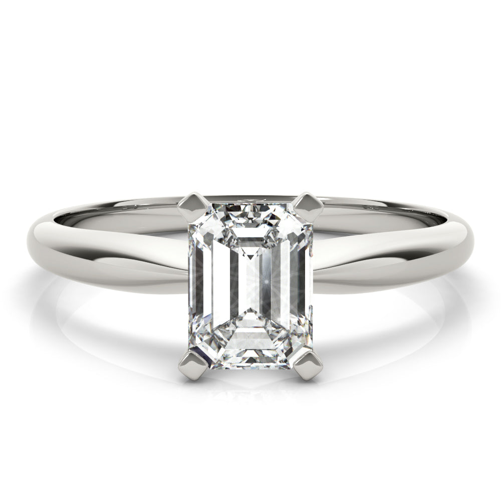Knife Edge Solitaire Emerald Cut Engagement Ring - Elgrissy Diamonds