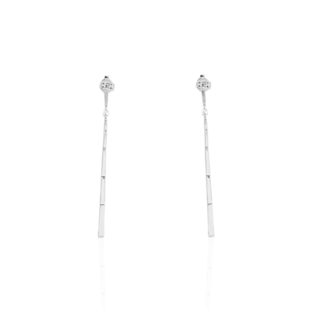 Elongated Flute Diamond Drop Earrings - Elgrissy Diamonds