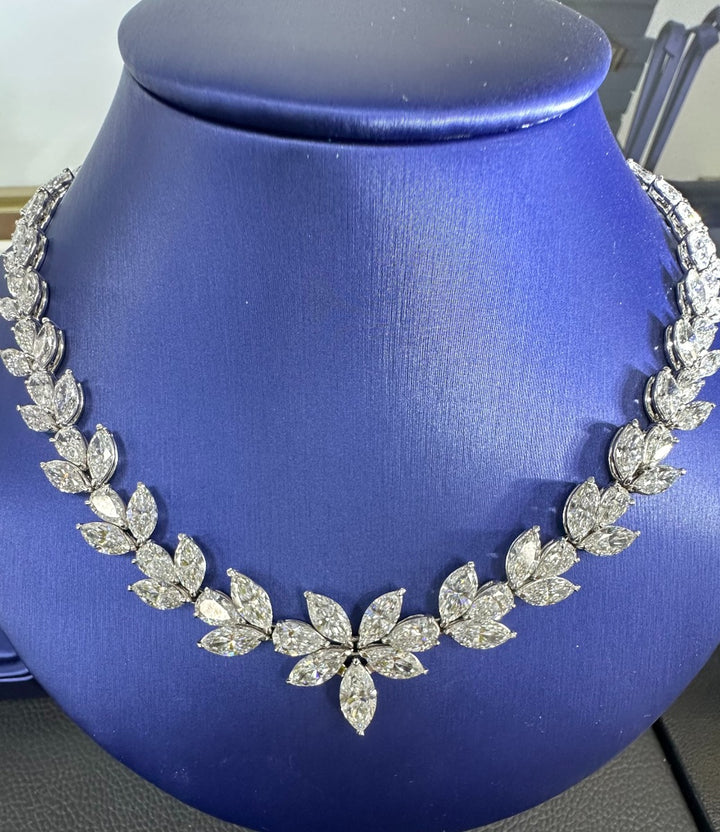 Flowers Statement Diamonds Necklace - Elgrissy Diamonds