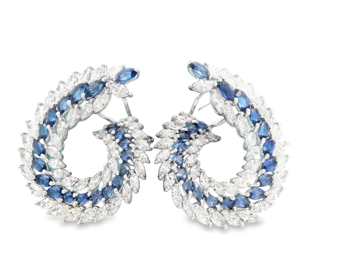 Spahhire Wreath Statement Earrings - Elgrissy Diamonds