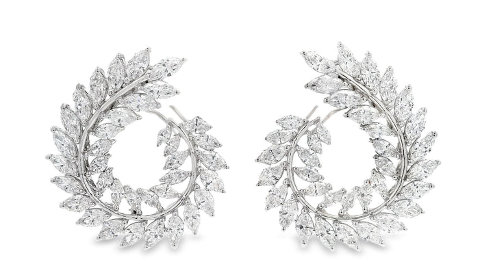 Diamonds Wreath Statement Earrings - Elgrissy Diamonds