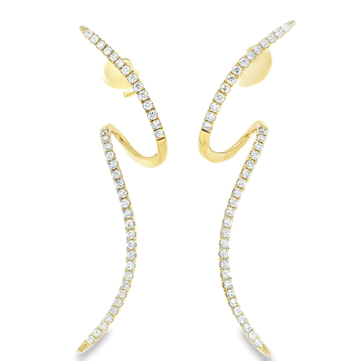 Yellow Gold Spiral Threader Earrings - Elgrissy Diamonds