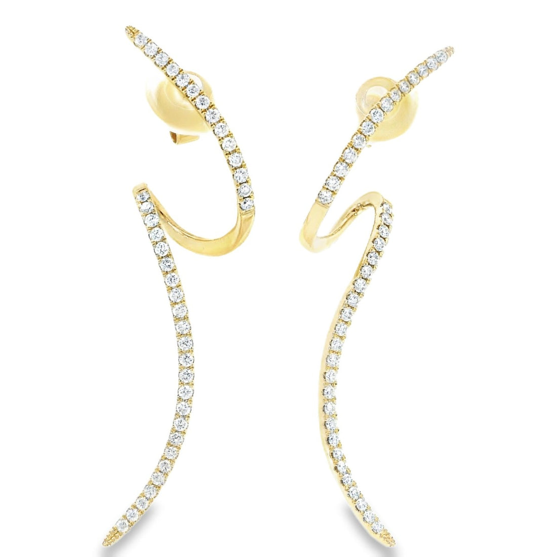 Yellow Gold Spiral Threader Earrings - Elgrissy Diamonds