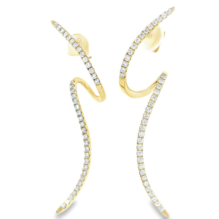 Yellow Gold Spiral Threader Earrings - Elgrissy Diamonds