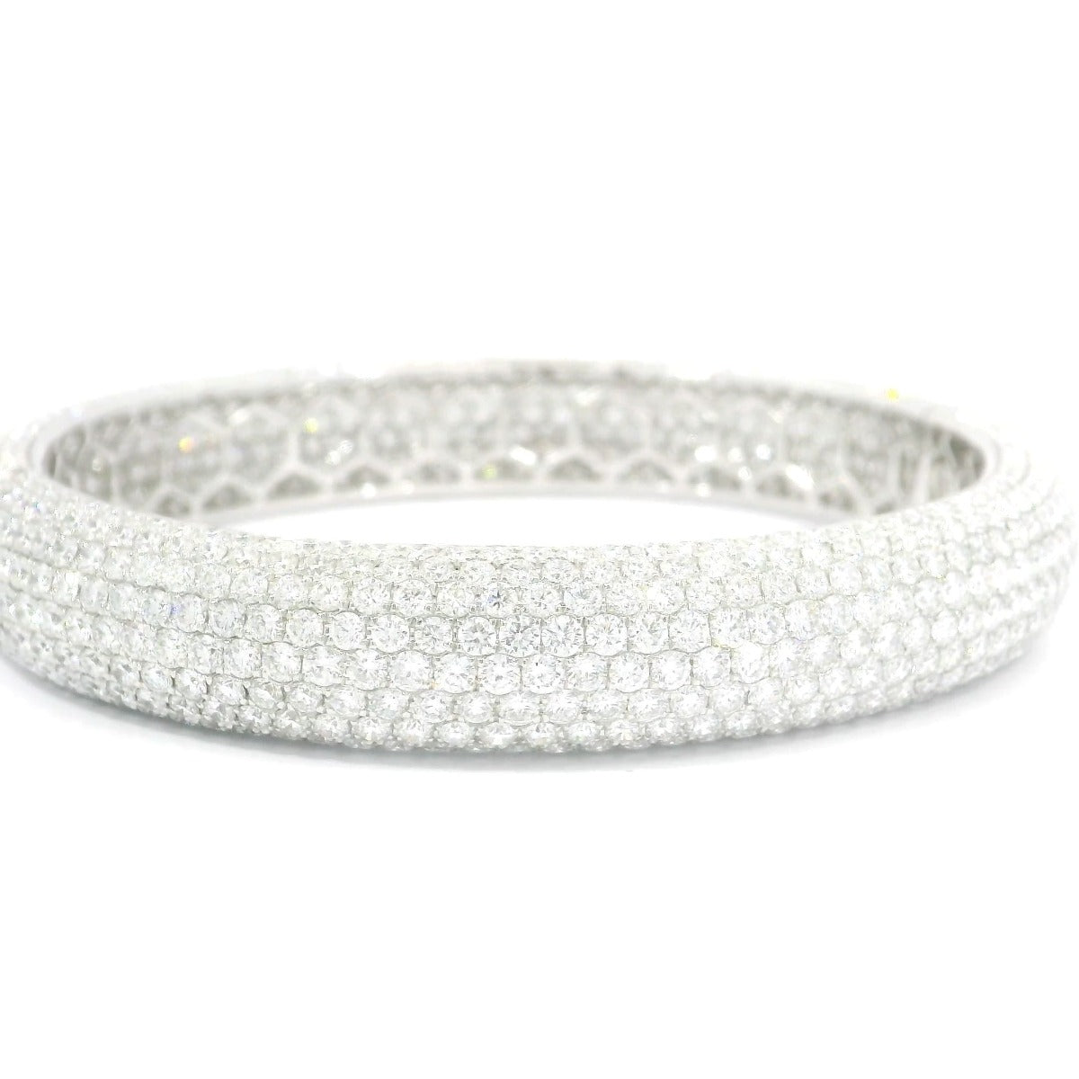 7 Rows Diamonds Statement Bangle Bracelet - Elgrissy Diamonds